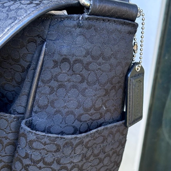 Coach Black Signature Canvas & Leather Messenger Bag F77004 - Picture 8 of 15